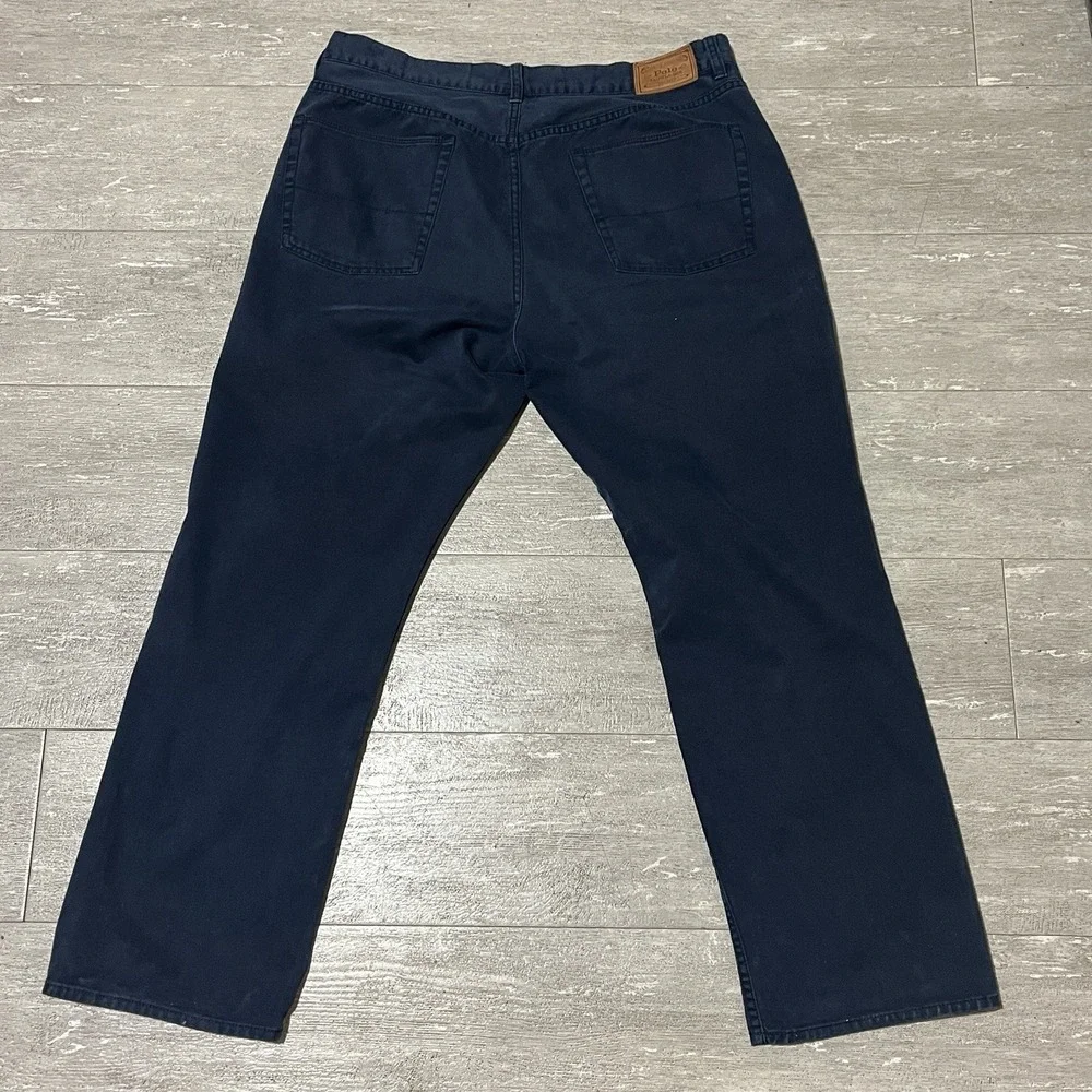 Polo Ralph Lauren Mens Authentic Dungarees Navy Blue‎ Cotton Pants 38x30